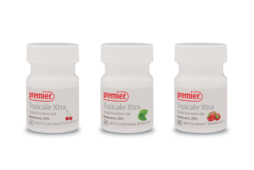 [9007154] Premier Dental Topicale Xtra Oral Anesthetic Gel (JAMMIN' STRAWBERRY) - PACK OF 1 (1OZ) JAR