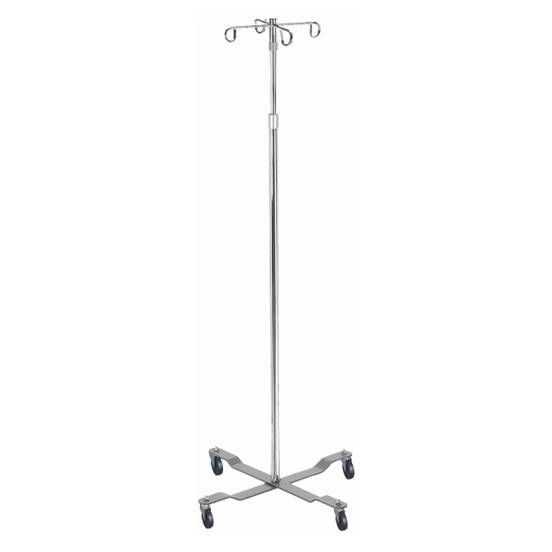 [13033] Drive Medical Economy Removable Top I. V. Pole, Chrome