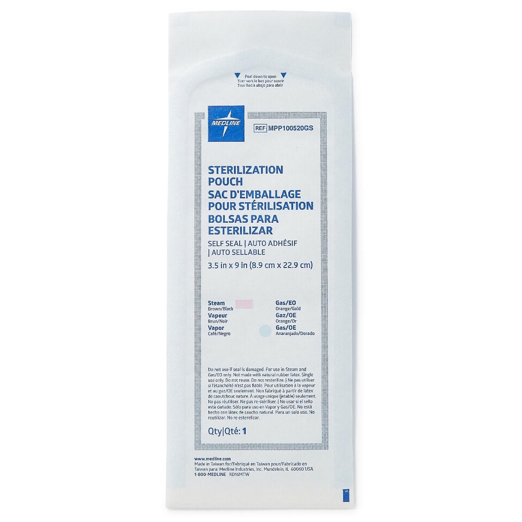 [MPP100520GS] Sterilization Pouch: Self Seal Pouch (3.5'x9"); 200/Box
