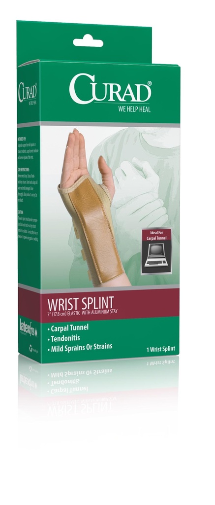 Wrist Splint, Elastic, 7in, Left, Size Medium