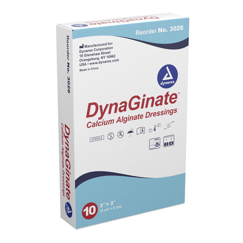 Calcium Alginate: DynaGinate Dressing (4.25" x 4.25"); Box of 10