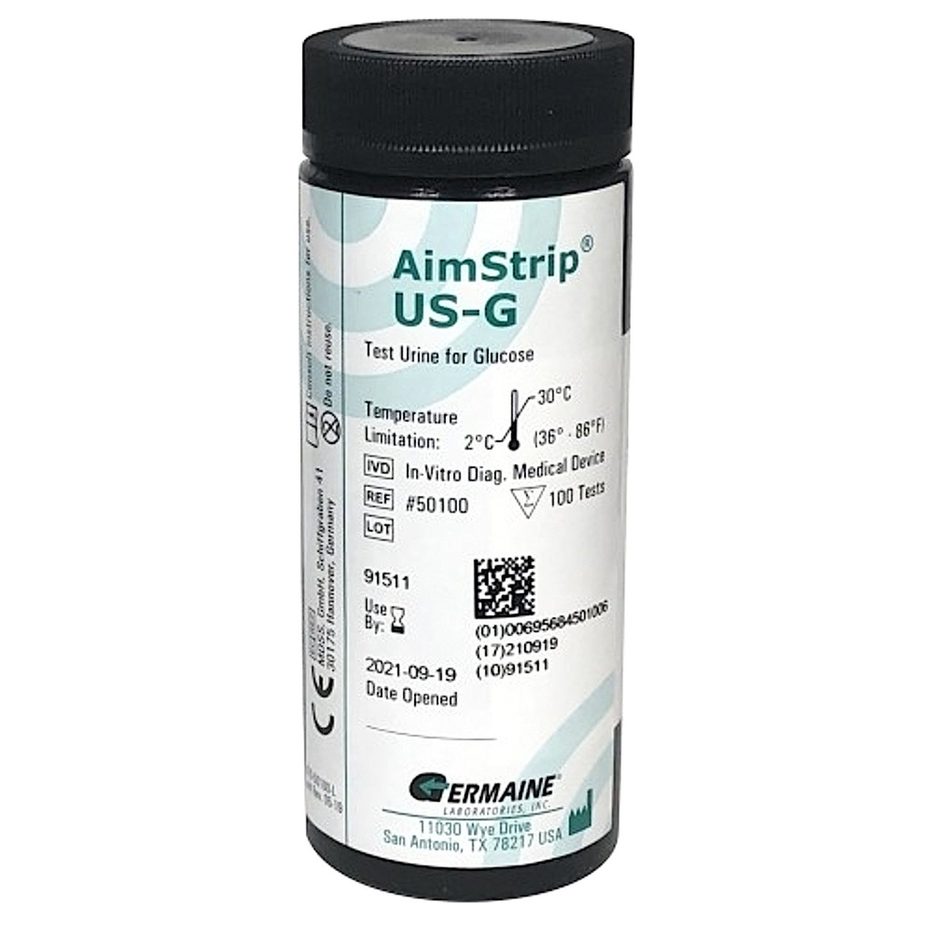 [51100] Germaine Labs 10SG Urinalysis Strips - VIAL OF 100 STRIPS
