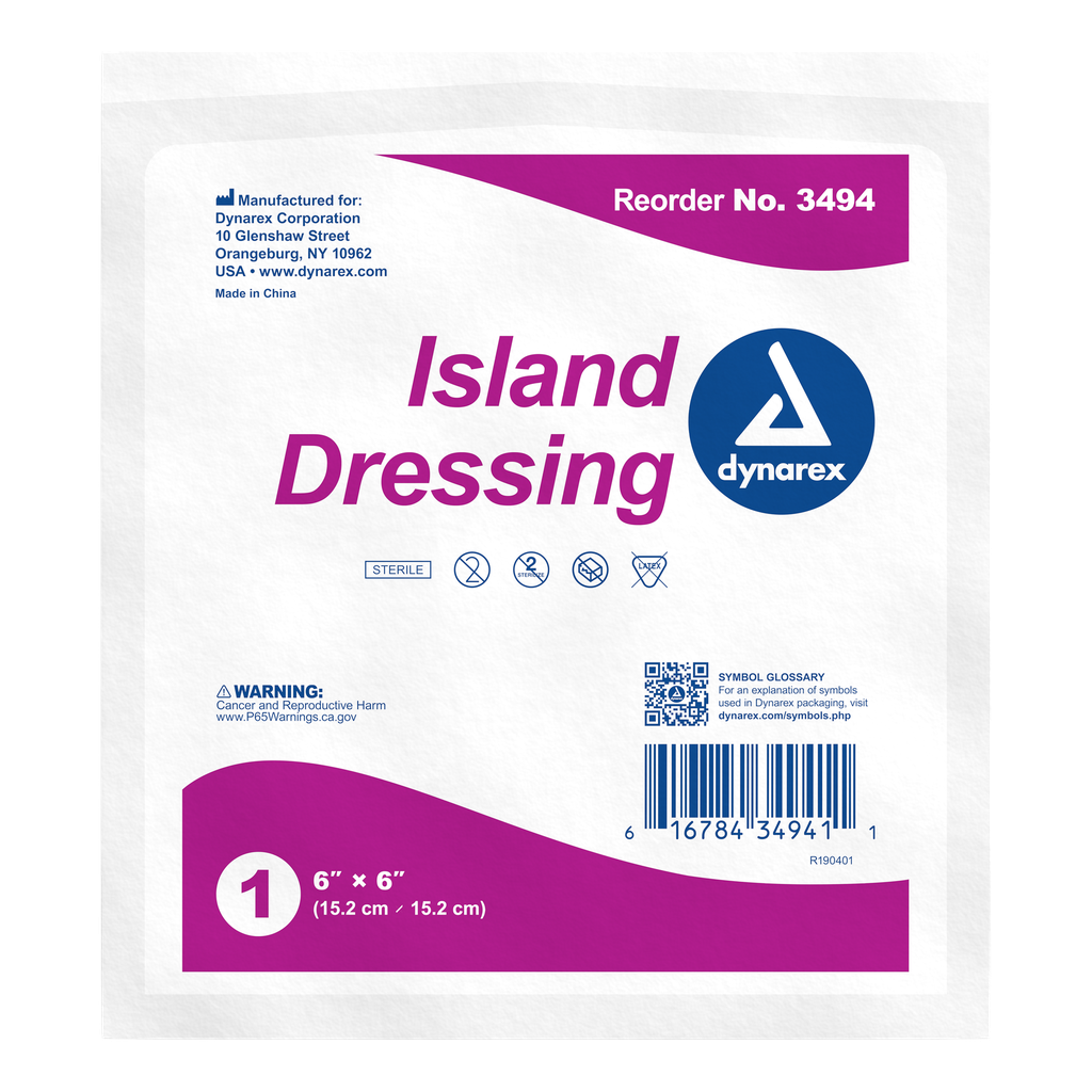 [3494] Island Dressing Sterile 6" X 6" (25/Box)