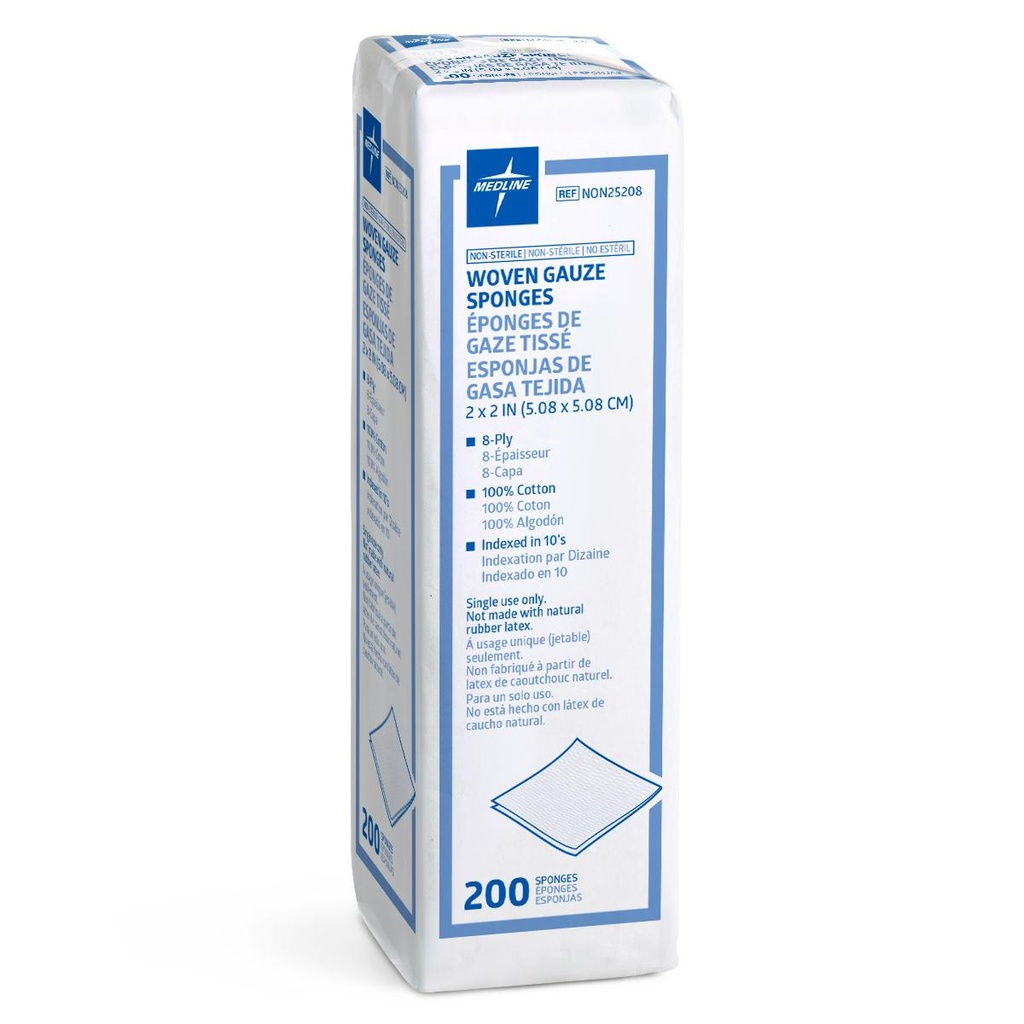 Gauze: Medline Non-Sterile Woven Sponge; 2" x 2"