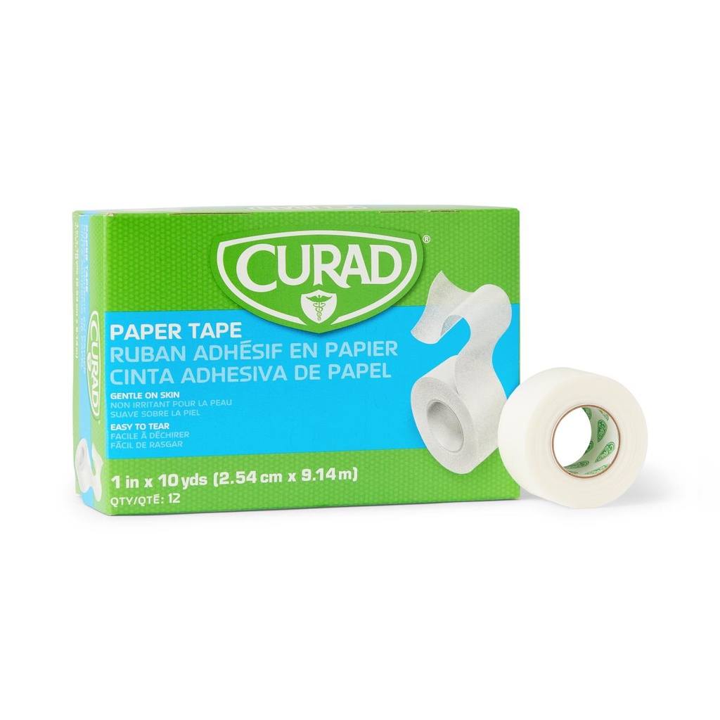 Tape (Paper): Medline Paper Adhesive Tape (1" x 10yd); 12/Box