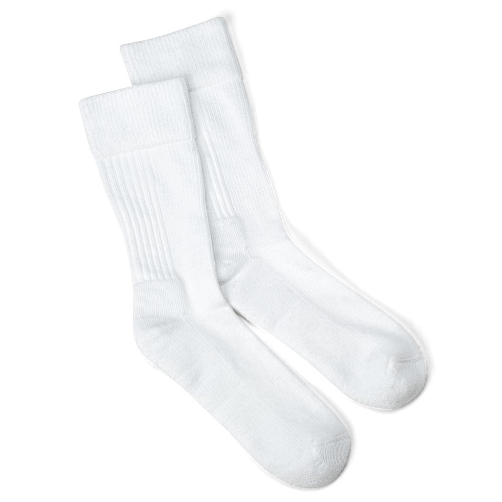 Dr. Scholl's Diabetic & Circulatory Crew Socks with Mild Compression, White, Size XL - 1 PAIR