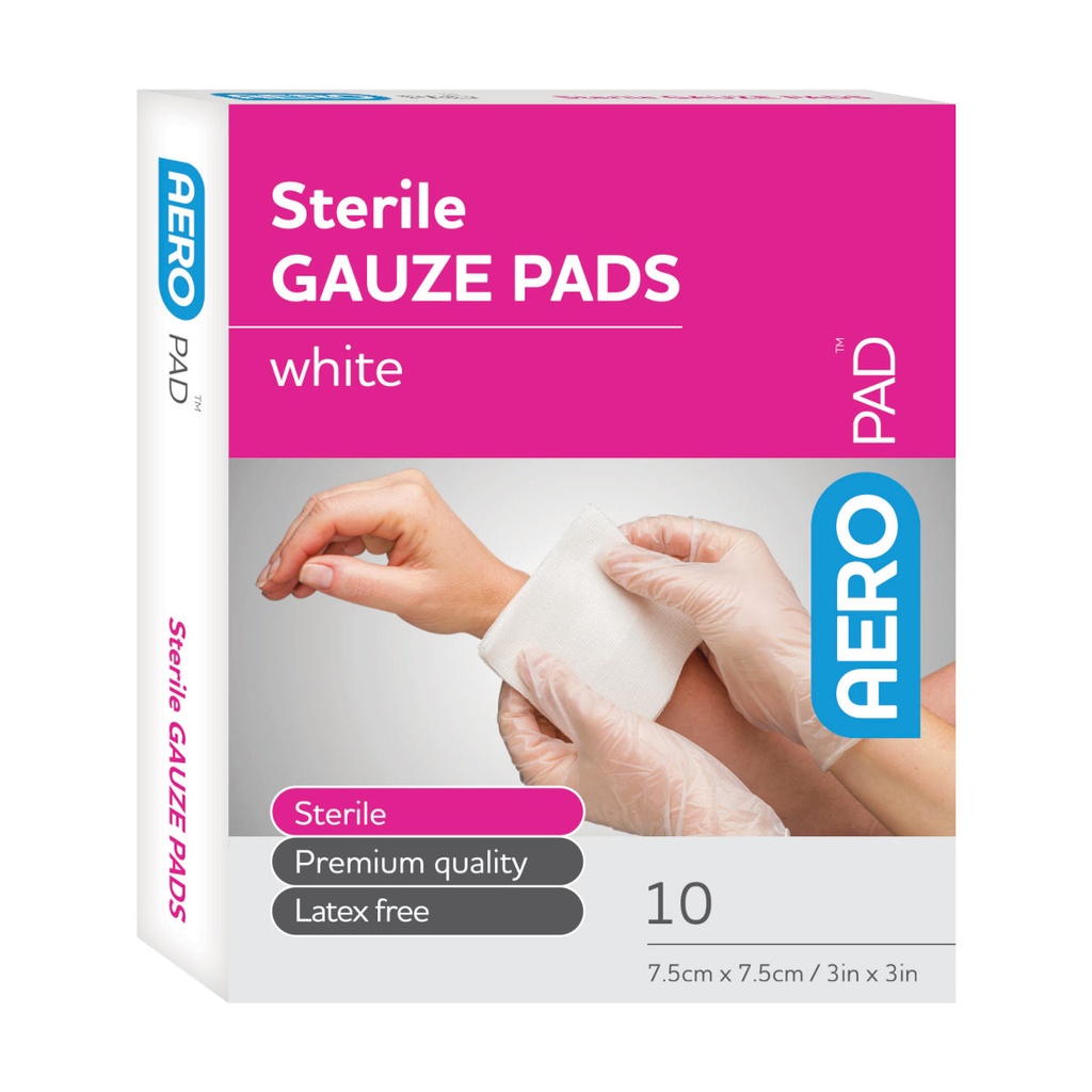 Gauze: AEROPAD Gauze Pads (3" x 3") - MASTER CARTON, 10 Pieces each box