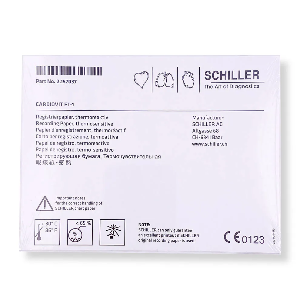Schiller FT-1 Thermal Chart Paper (Z-Folded / 114mm Wide) - 1 Ea