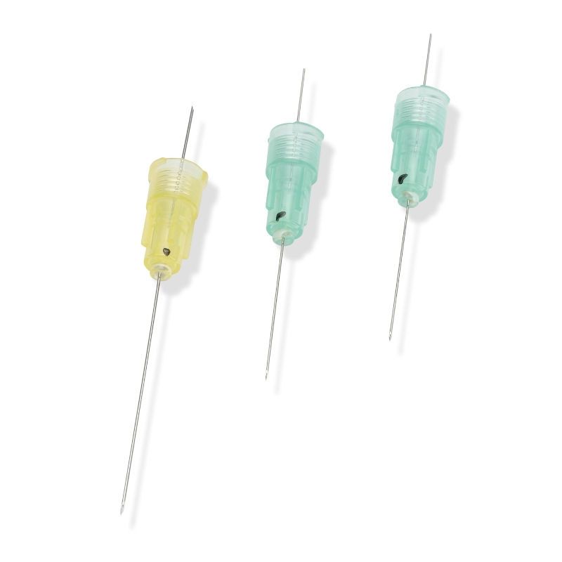 [100-16304] Plastic Needles 27ga. Long 1.5" (38mm) Yellow 100 per box - MARK3