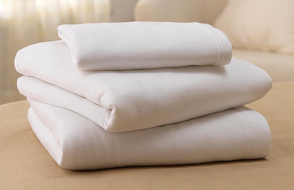 Medline Soft-Fit Knitted Contour Sheets White  wrinkle-free