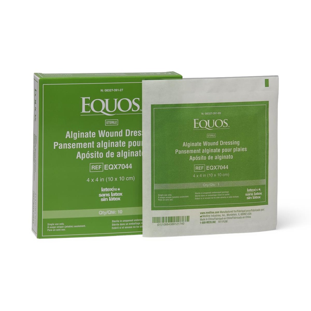 Calcium Alginate: EQUOS Wound Dressing (4" X 4"); Box of 10 Dressings