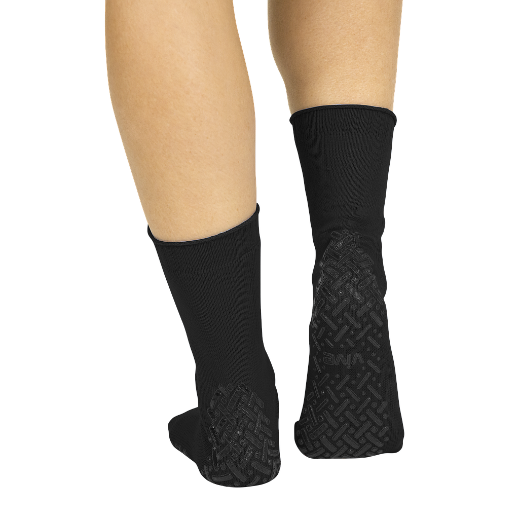 Vive Non-Slip Socks Black, 1 PAIR