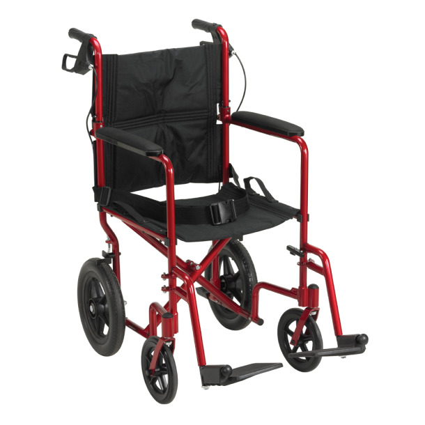 Drive Bariatric Steel Transport Chair RED  450LBS