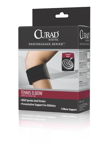 [ORT17100] CURAD Tennis Elbow Compression Support Strap, Deluxe, Universal Size, 21"