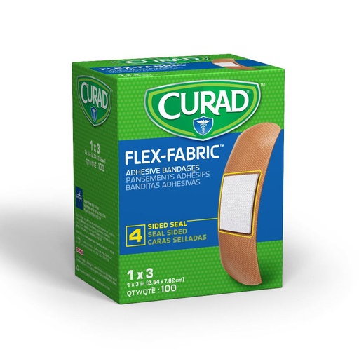 [NON25660] Curad Flex-Fabric Adhesive Bandages - 1" x 3",   100/Box