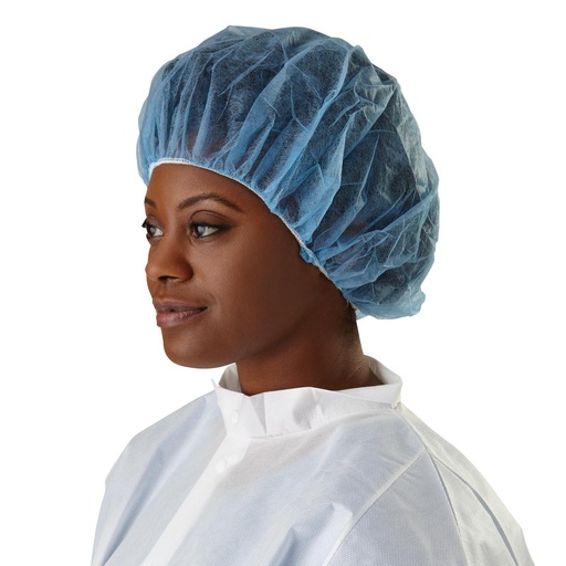 [CRI1001] Bouffant: Spunbond Cap, Blue (21"); 100/Box