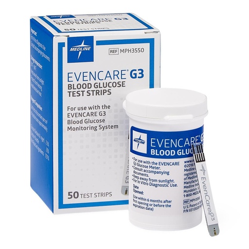 [MPH3550] STRIP, GLUCOSE, EVENCARE G3, PROF. USE ONLY, 50/Box