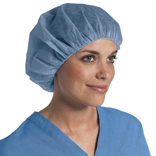 [NON30232B] Bouffant: Light Weight Cap, Blue (21"); 100/Box