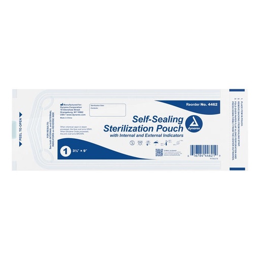[4462] Sterilization Pouch: Dynarex (3.5" X 9"); 200/Box