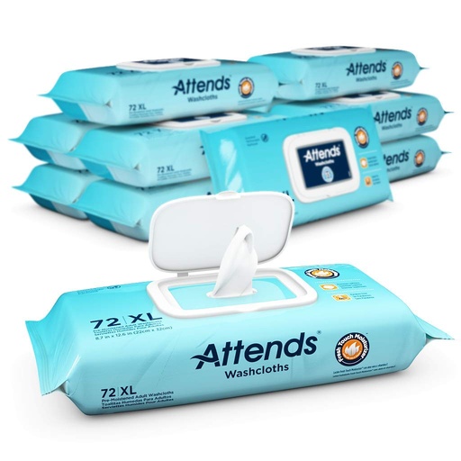 [WCCP1000] Attends Washcloths with Aloe, Chamomile and Vitamin E, Pack of 72