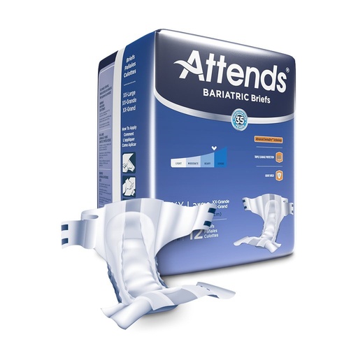 [DD50] Attends Bariatric Incontinence Briefs (2XL), Pack of 12