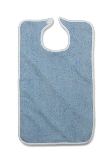 [MDTAB3B30BLU] Terry Bib with Hook and Loop Strap, Adult, 10 oz., 18" x 30", Blue