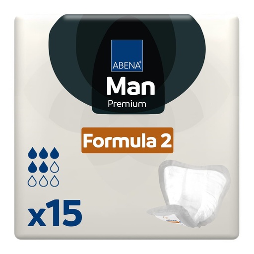 [1000021336] Abena Man Formula 2 Male Guards, 15 / Bag