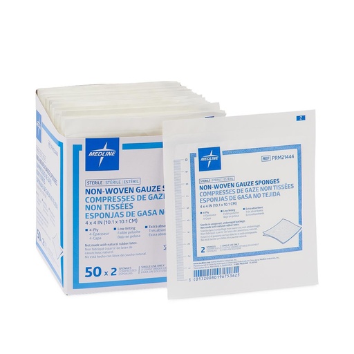 [PRM21419] Gauze: Sterile Woven 12Ply Sponge (2" x 2");  100/Box