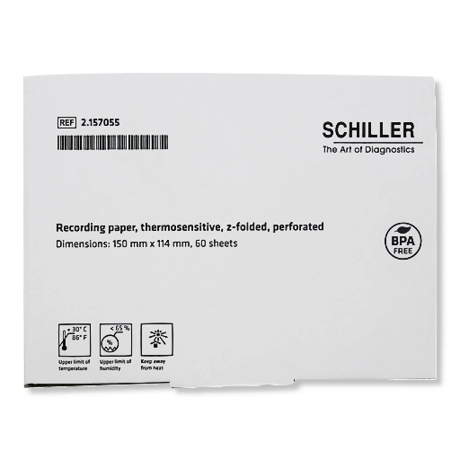 [2.157055] Schiller Recording Paper, Thermosensitive, Z-Folded Perforated  150mm X 114mm  60 sheets