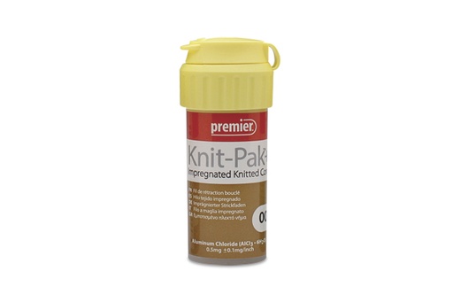 [9007562] Premier Dental Knit-Pak+ Impregnated Knitted Cord (SIZE 00 / BROWN) - PACK OF 100" OF CORD